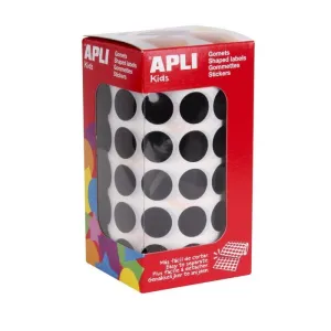 Rollo Gomets Apli Circulo Negro Ø15Mm 11487