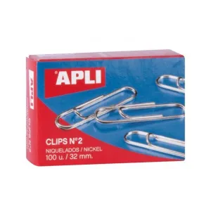 Clips Apli Niquelados Nº2 32 mm 100 Unidades 11711