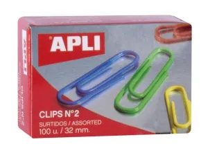 Clips Apli Colores Surtidos Nº2 32 mm 100 Unidades 11723