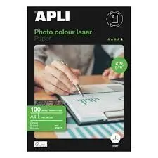Papel Fotográfico Apli Colour Laser A4 210Gr 100 Hojas 11833