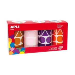 Kit 4 Rollo 5428 Gomets Apli Xl Formas Geometricas 4 Colores 11913