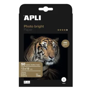 Papel Fotografico Apli Photobright 13X18Cm 240Gr 50 Hojas 11926