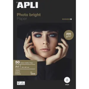 Papel Fotografico Apli Photobright A4 200Gr 50 Hojas 12239