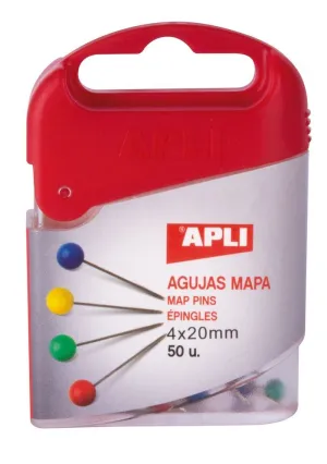 Caja Señalizadores de Mapa Apli Colores Surtidos 50 Unidades 12348