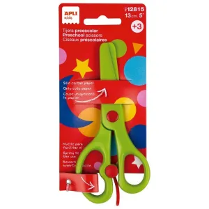 Tijera Apli Preescolar Verde 13Cm 12815