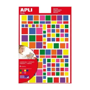 Paquete 732 Gomets Apli Cuadrado Multicolor 12971