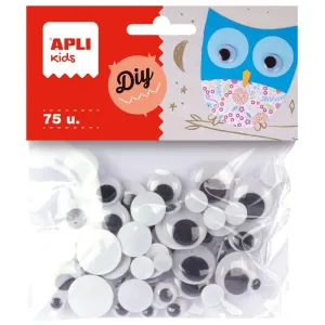 Pack 75 Ojos Moviles Apli no Adhesivos Tamaños Surtidos 13058
