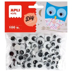 Pack 100 Ojos Moviles Apli Adhesivos 13263