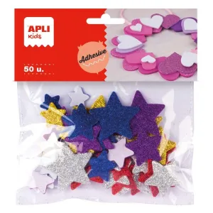Pack 50 Estrellas Purpurina Goma Eva Apli Adhesiva 13485