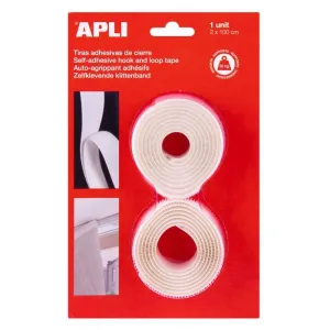 Pack 2 Rollos Velcro Adhesivo Blanco Apli 20Mmx1M 13657