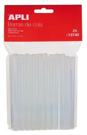 Pack 25 Barras Silicona Apli Ø 0,75X10Cm 13740