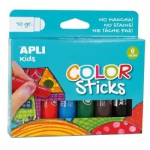 PACK 6 TEMPERAS SOLIDADS APLI COLOR STICK 14227