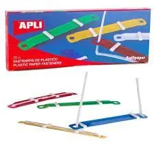 Caja 50 Fasteners Plastico Colores Surtidos Apli 90 X 12 mm 14909
