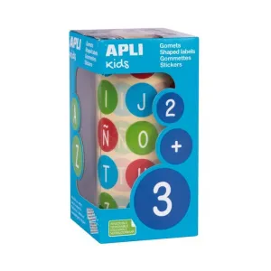 Rollo Gomets Apli Redondo Abecedario Mayusculas Ø 20Mm 15126