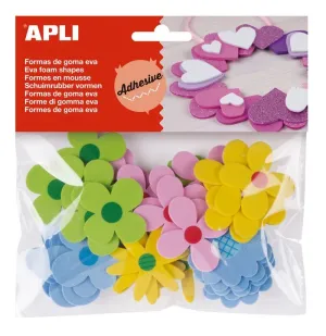 Pack 40 Flores Estampadas Goma Eva Apli Adhesiva 15140