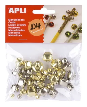 Pack 40 Cascabeles Apli Oro y Plata Tamaños Surtidos 16833