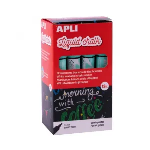 Rotulador Tiza Liquida Apli Liquid Chalk Verde Pastel 18038