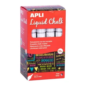 Rotulador Tiza Liquida Apli Liquid Chalk Plata 18042