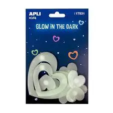 Paquete Stickers Apli Corazones Luminiscentes 9 Unidades 17531