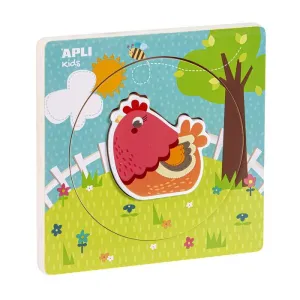 Puzzle Apli 3 Piezas Gallina 17558
