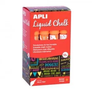 Rotulador Tiza Liquida Apli Liquid Chalk Naranja 18037