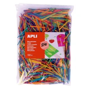 Pack 1500 Palitos de Madera Apli Colores Surtidos 18157