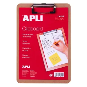 Portapepeles Madera Clipboard Apli A5 Clip Superior 18213