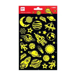 Pack 26 Pegatinas Espacio Luminiscente Apli Goma Eva 18561