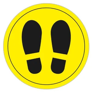 Vinilo Suelo Circulo Ø30Cm Amarillo Pies Negro 18597