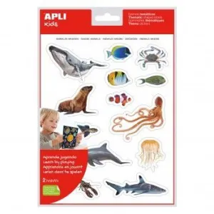 Paquete 30 Stickers Apli Animales Marino Imagenes Reales 18729
