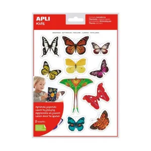 Paquete 24 Stickers Apli Mariposas Imagenes Reales 18730