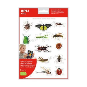 Paquete 28 Stickers Apli Insectos Imagenes Reales 18731