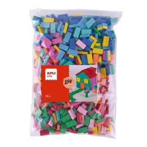 Pack 700 Mini Ladrillos Goma Eva Apli 20X10X5Mm 18749