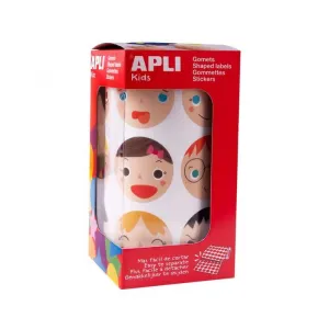 Rollo Gomets Apli Redondos Ø33Mm Caras Emociones 18771