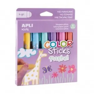 Pack 6 Temperas Solidas Apli Color Sticks Colores Pastel 18881