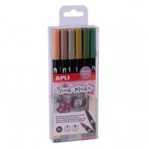 PACK 12 ROTULADOR VINTAGE APLI DOBLE PUNTA BRUSH MARKER 19153