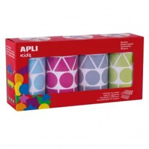 Pack Rollos Gomets Apli Geometricos Azul Fucsia Gris,Verde 19190