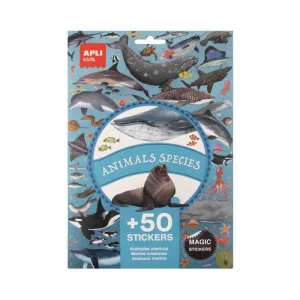 Paquete 50 Stickers Apli Animales Marinos 5 Hojas 19428