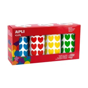Kit 4 Rollo Gomets Apli Figuras Corazones 4 Colores Surtidos 19502