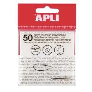 Taco Notas Adhesivas Apli Transparentes 75X75 mm de Color Blanco 19568