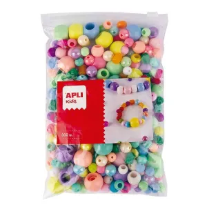 Pack 300 Abalorios Plastico Apli Diferentes Colores y Tamaños 19586