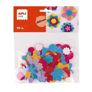 Pack 50 Flores Fieltro Adhesivas Apli 19588