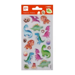 Paquete 19 Stickers Relieve Apli Dinosaur Baby 19591
