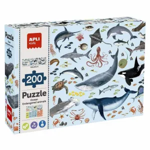 Puzzle Apli 200 Piezas Animales Amenazados Oceano 19696