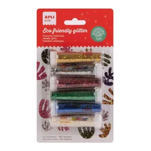 Pack 6 Purpurinas Apli Metalizadas Biodegradables 20069