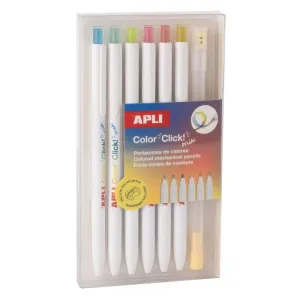 Pack 6 Portaminas Apli Color Click Mix 20550