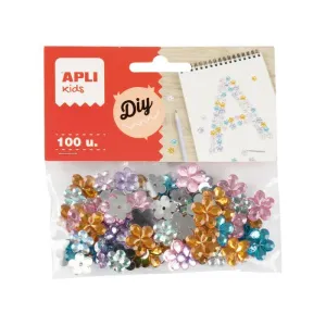 Pack 100 Diamantes Apli en Forma de Flores 20603
