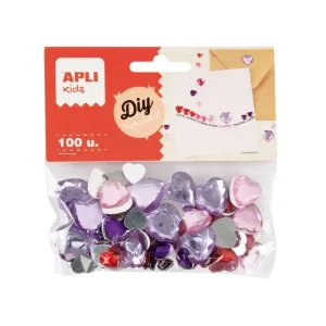 Pack 100 Diamantes Apli en Forma de Corazones 20604