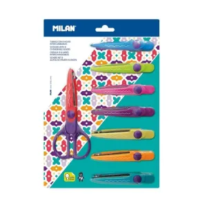 Pack Tijera Milan Zig Zag con 8 Cuchillas Intercambiables 14930908
