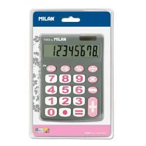 CALCULADORA SOBREMESA MILAN 151708GBL 8 DIGITOS GRANDES GRIS / ROSA